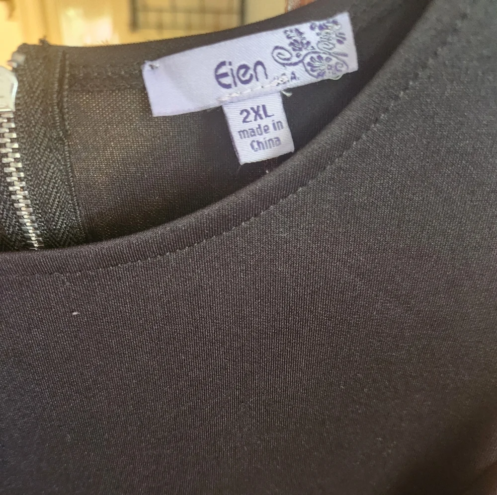 Black Asymmetrical Ruffled Sheath Dress - Picture 4 of 5